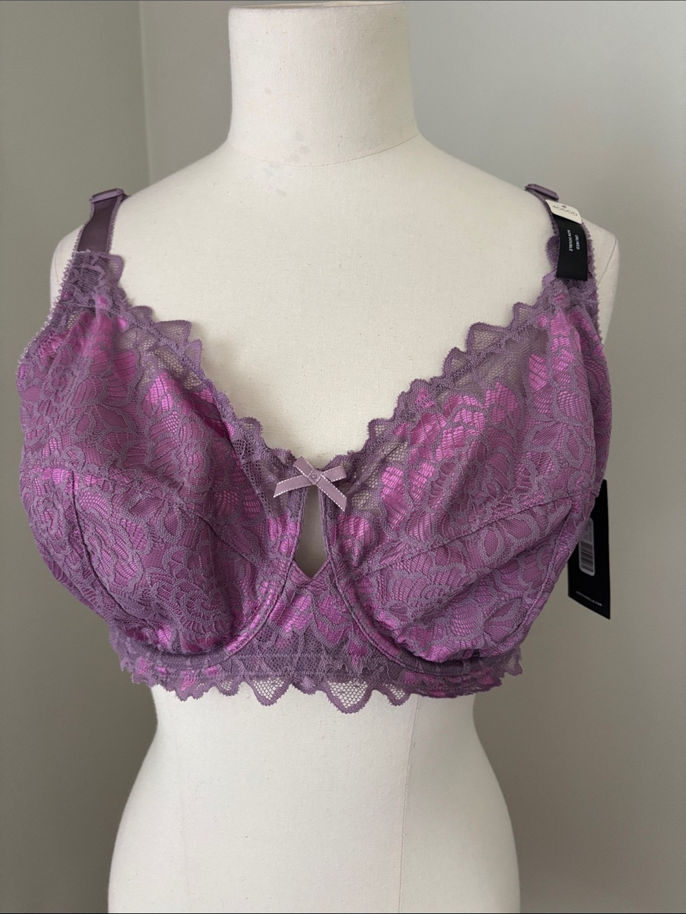 Deesse Lingerie Lilac/Purple Lace Underwire Bra 40DDD